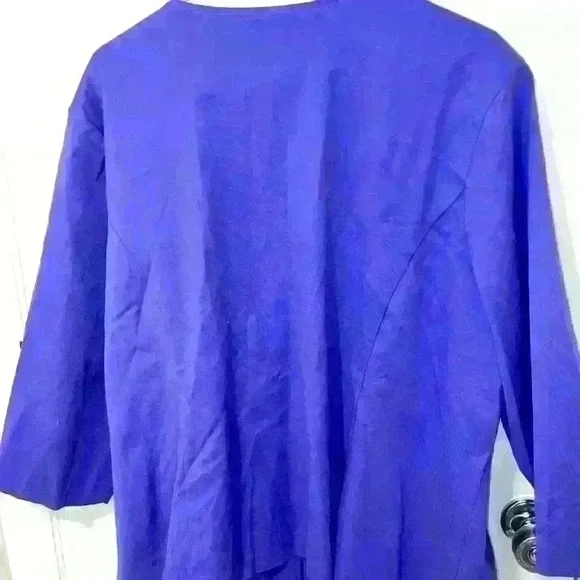 Bob Mackie wearable art purple duster jacket with closures and beading‎ sz 3x - Picture 4 of 5